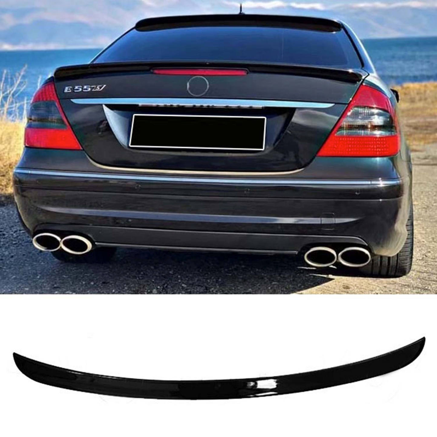 Eleron portbagaj pentru Mercedes Clasa E W211 lac negru piano