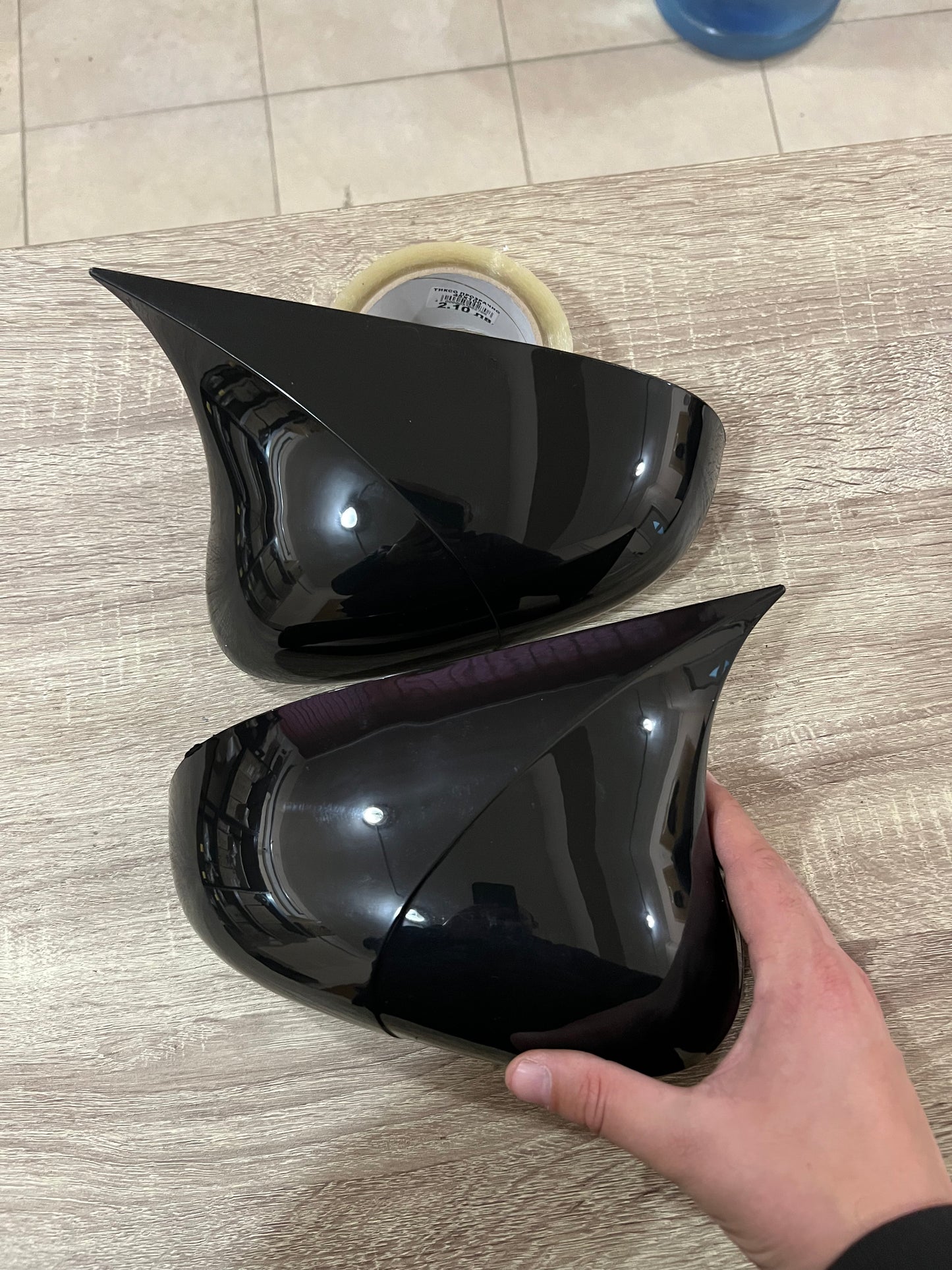 Huse oglindă design BATMAN pentru SEAT LEON 2005-2008 - lac negru piano