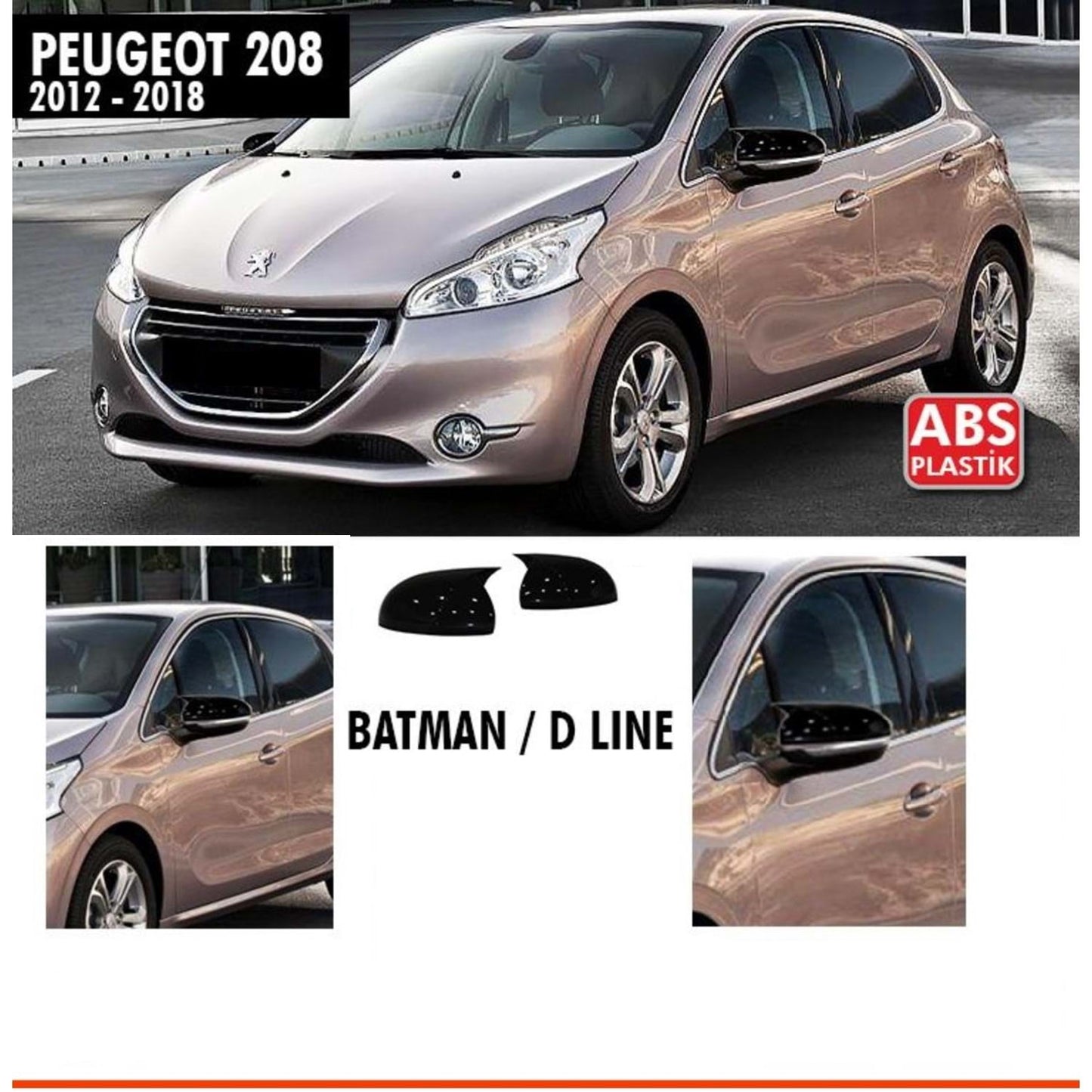 CARCASE OGLINZI BATMAN PENTRU PEUGEOT 208 2012-2018