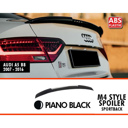 Eleron spate A5 B8 M4 ABS negru lacuit / 2009-2016 (sedan cu 5 uși)