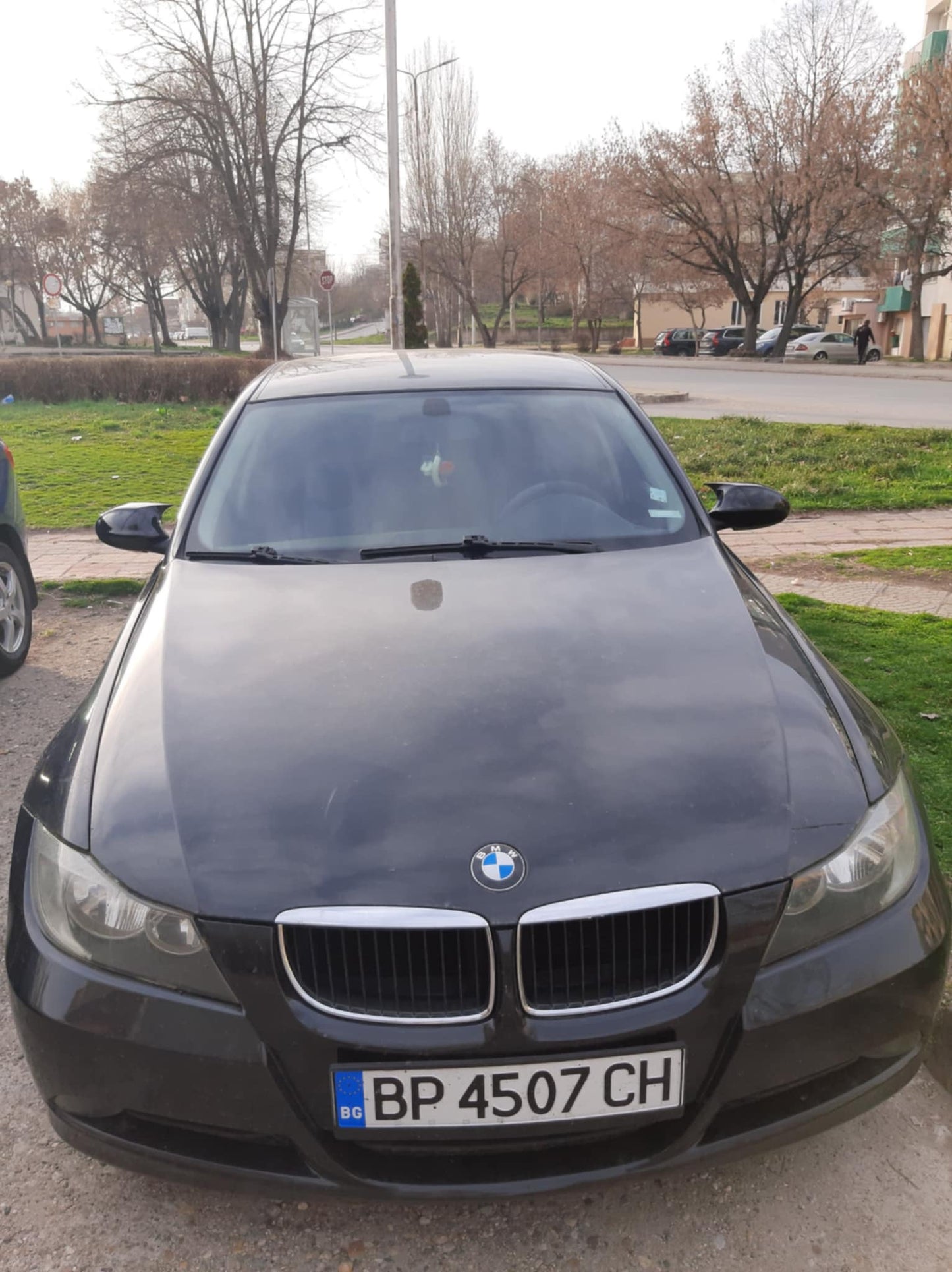 Капаци за огледала БАТМАН дизайн за BMW 3 серия E90 2004-2008 - черен пиано лак