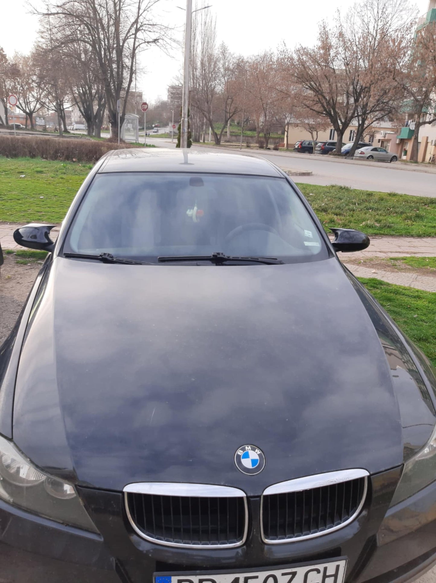 Капаци за огледала БАТМАН дизайн за BMW 3 серия E90 2004-2008 - черен пиано лак