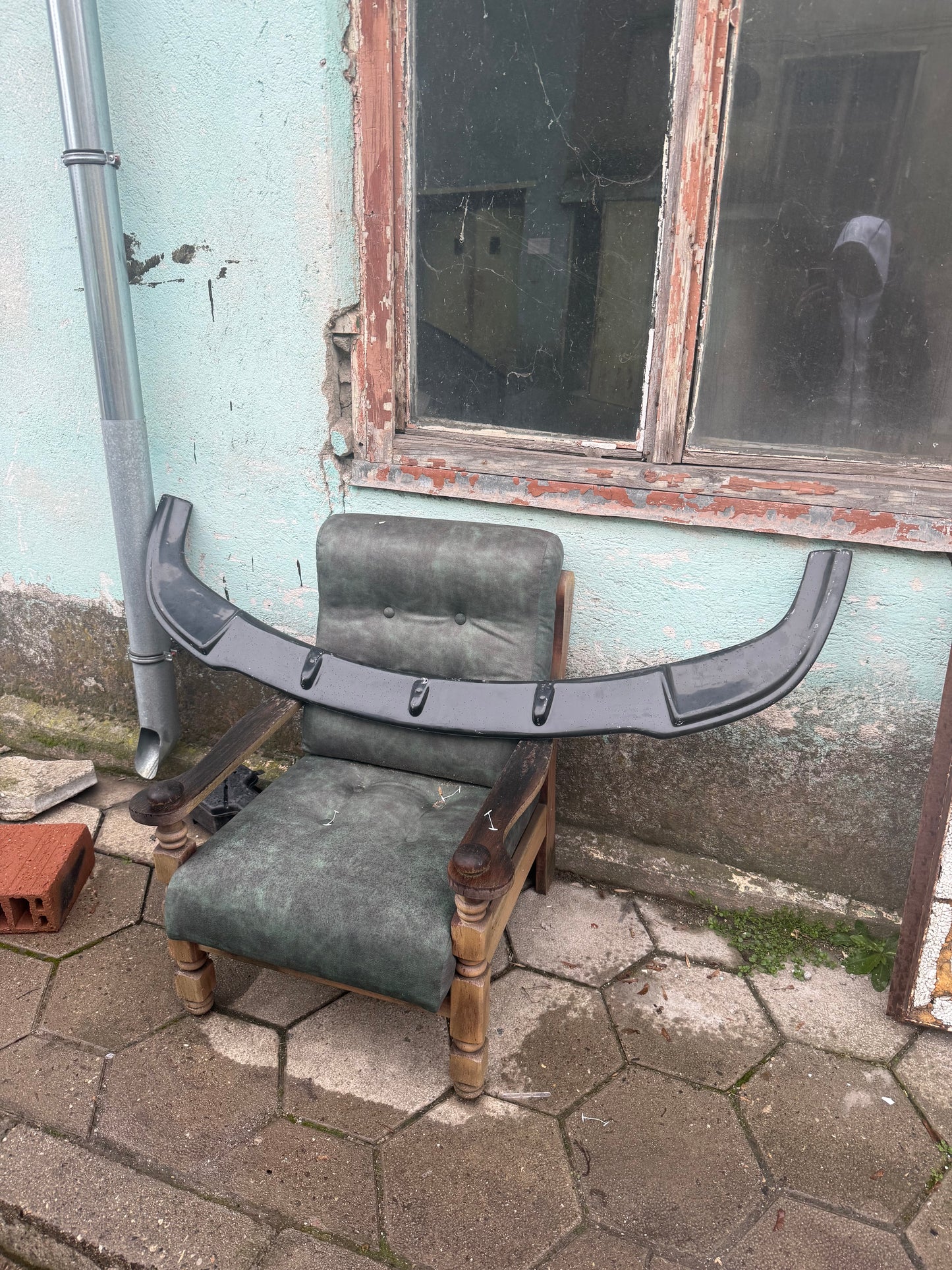 SPOILER FAȚĂ MAX STYLE PENTRU M-TECHNIC PENTRU BMW E60 BARĂ DE PROTECȚIE FĂRĂ ARIPIORI VOPSEA NEAGRĂ PIAN