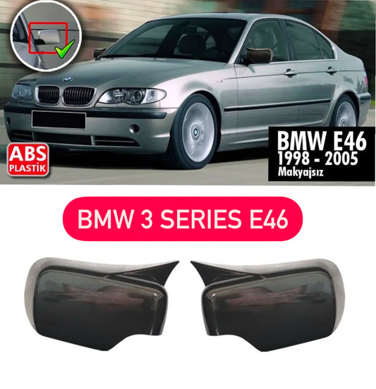 Capace oglinzi design BATMAN pentru BMW Seria 3 E46 1998-2005 - lac negru piano