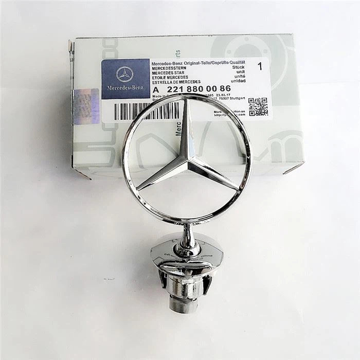 Emblemă capotă Mercedes-Benz A2218800086 – Stea cromată (bază mică, fără gravare)