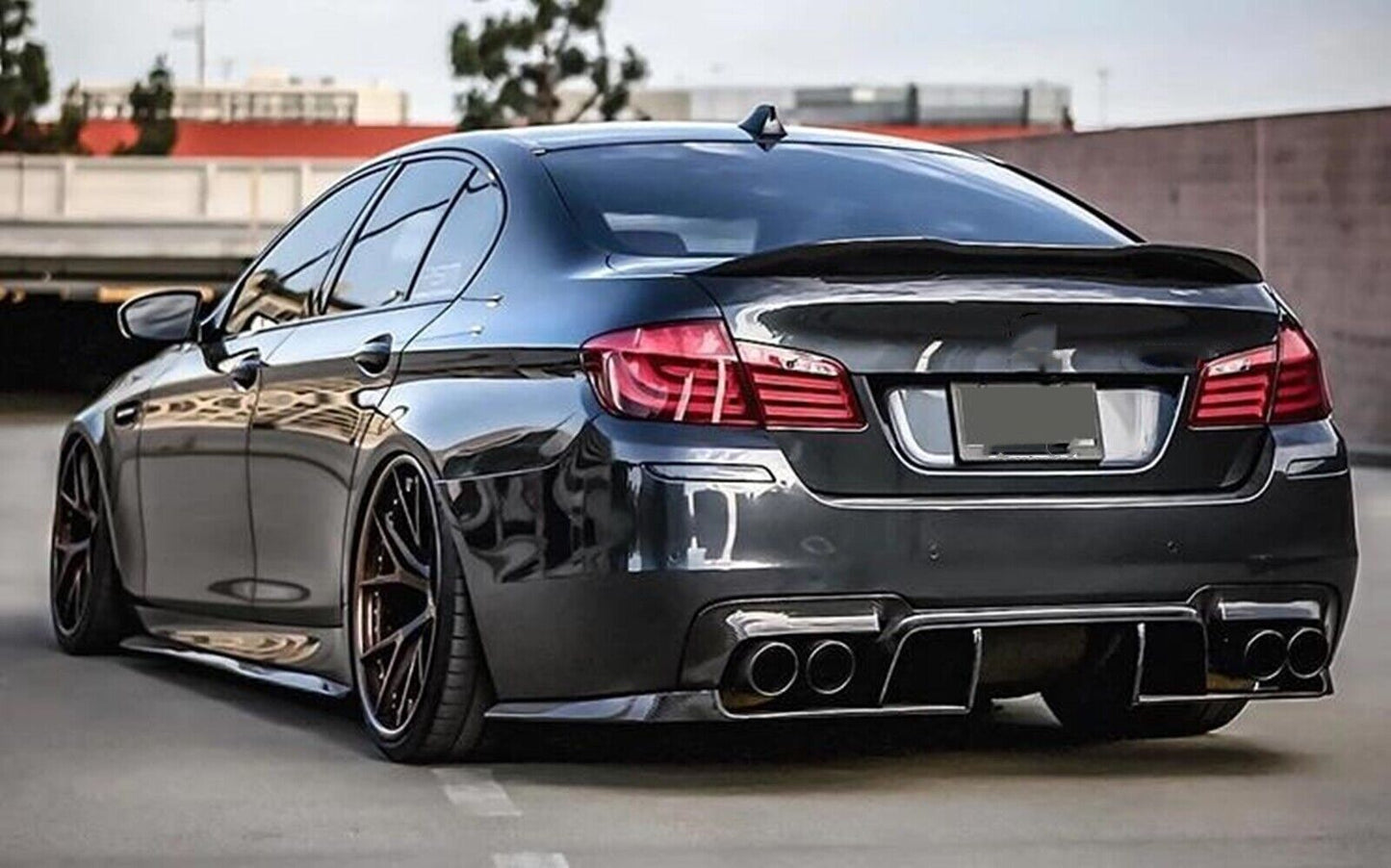 Заден спойлер стил PSM за BMW F10 черен пиано лак