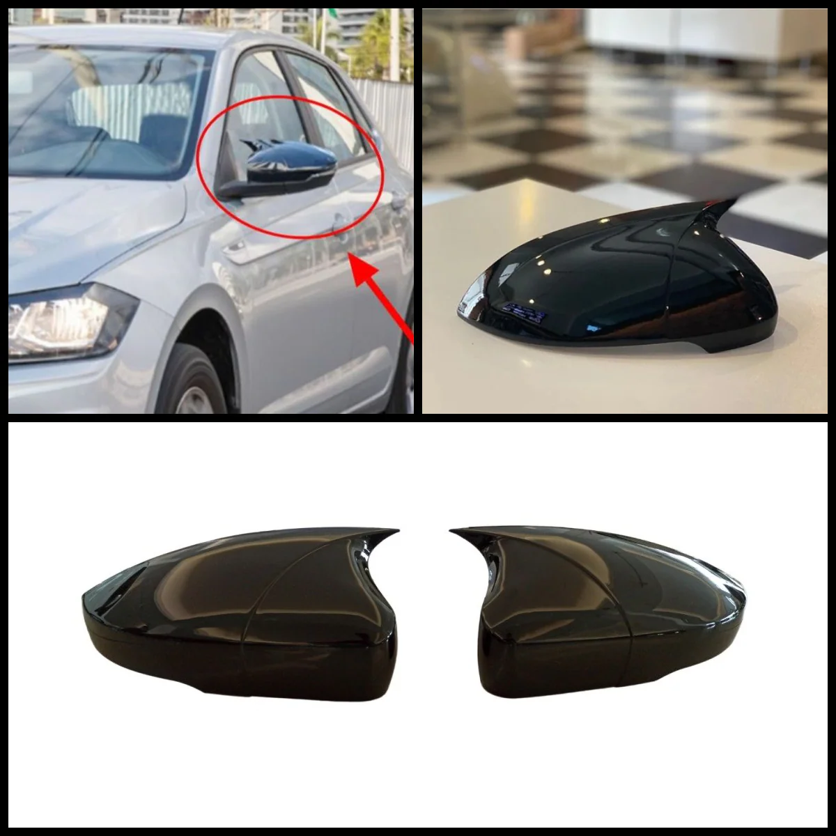 CARCASE OGLINZI CU DESIGN BATMAN PENTRU VW POLO 2009-2018